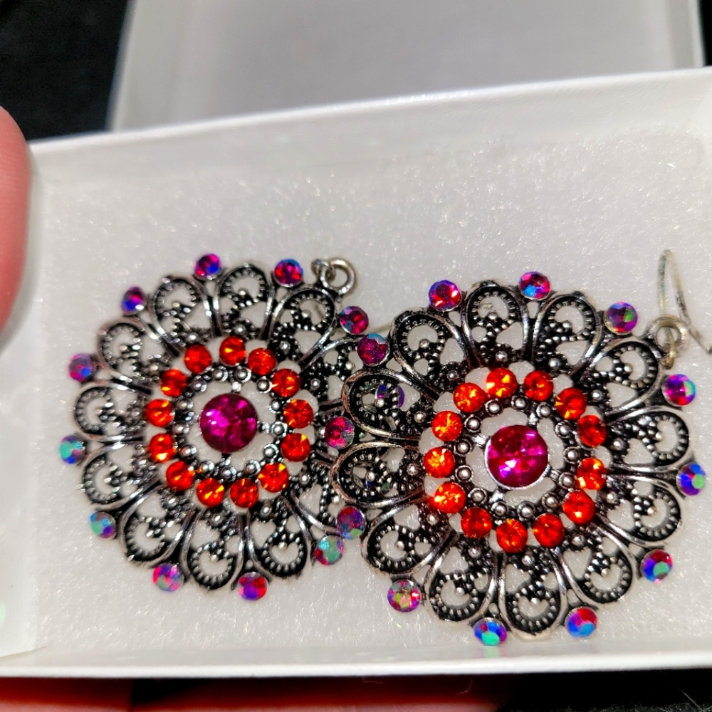 Rhinestone hoop earrings